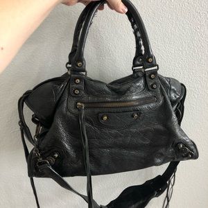 Authentic Balenciaga black leather bag